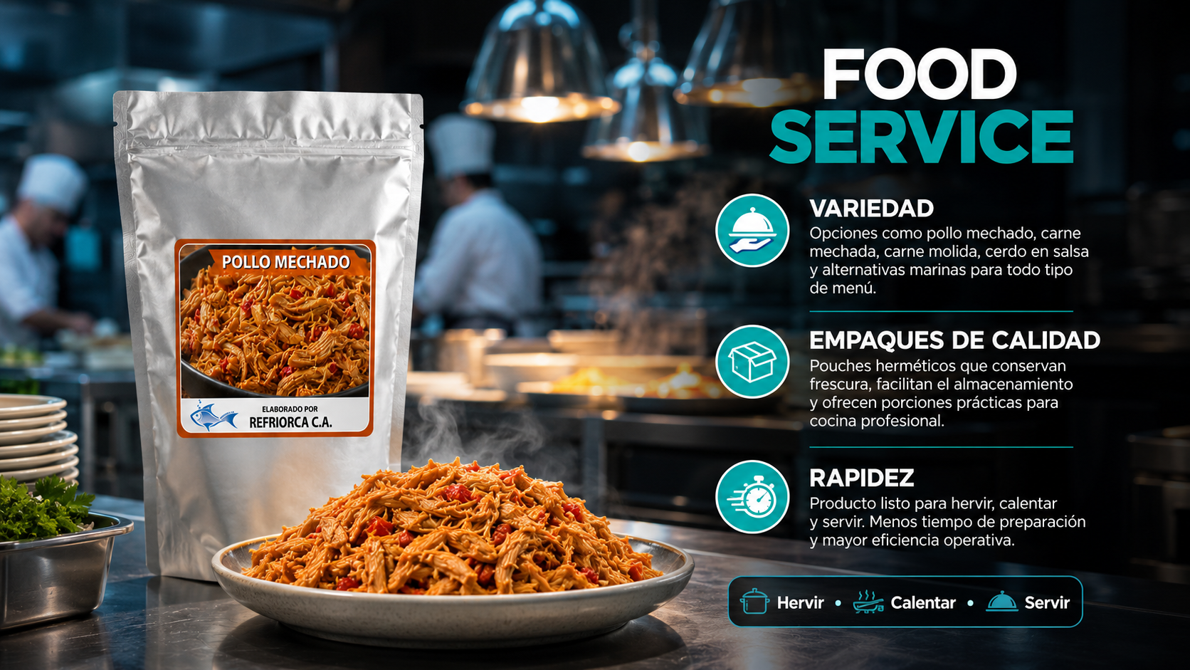 Food Service con producto Pollo Mechado