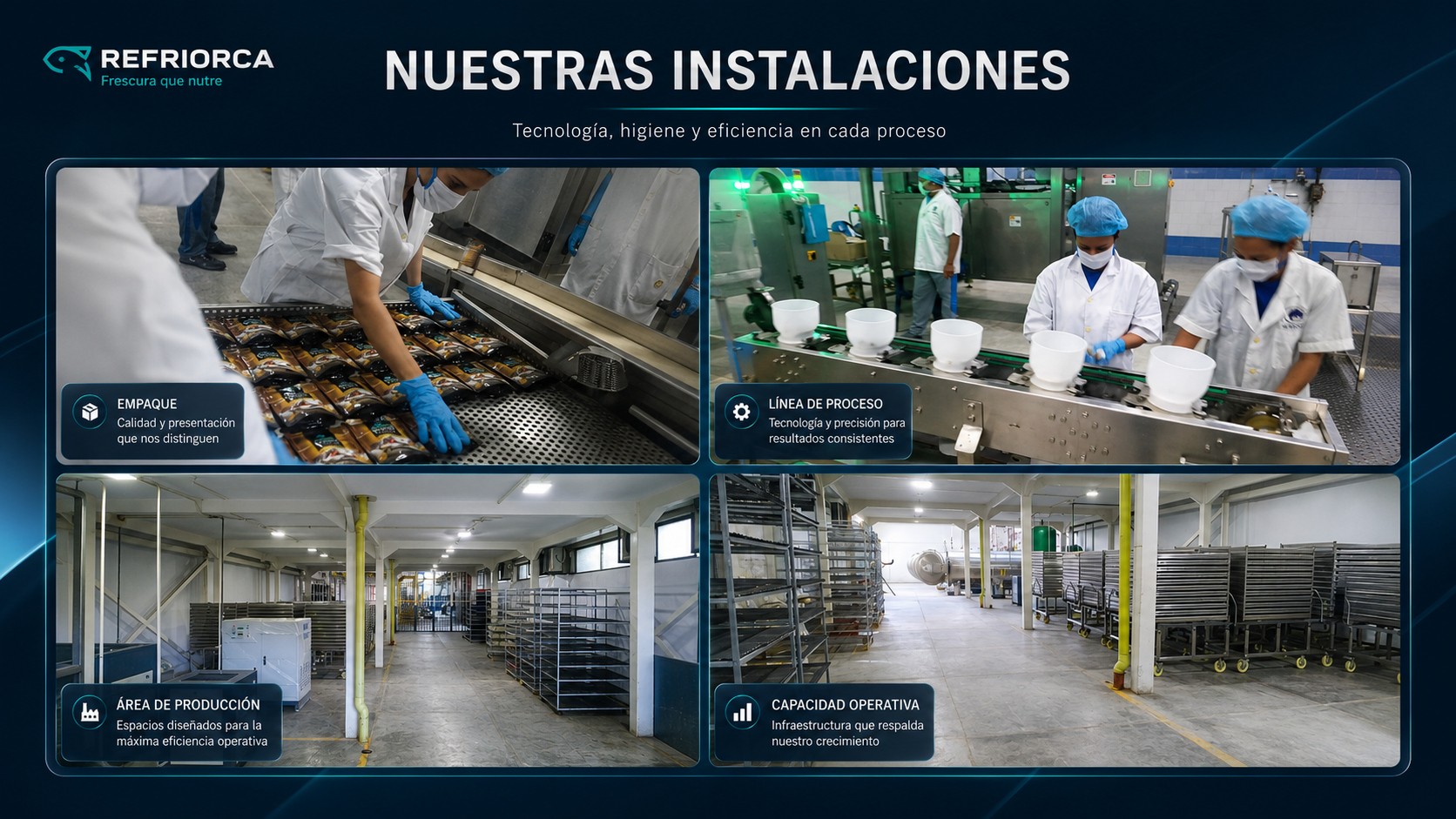 Empaque, línea de proceso, área de producción y capacidad operativa