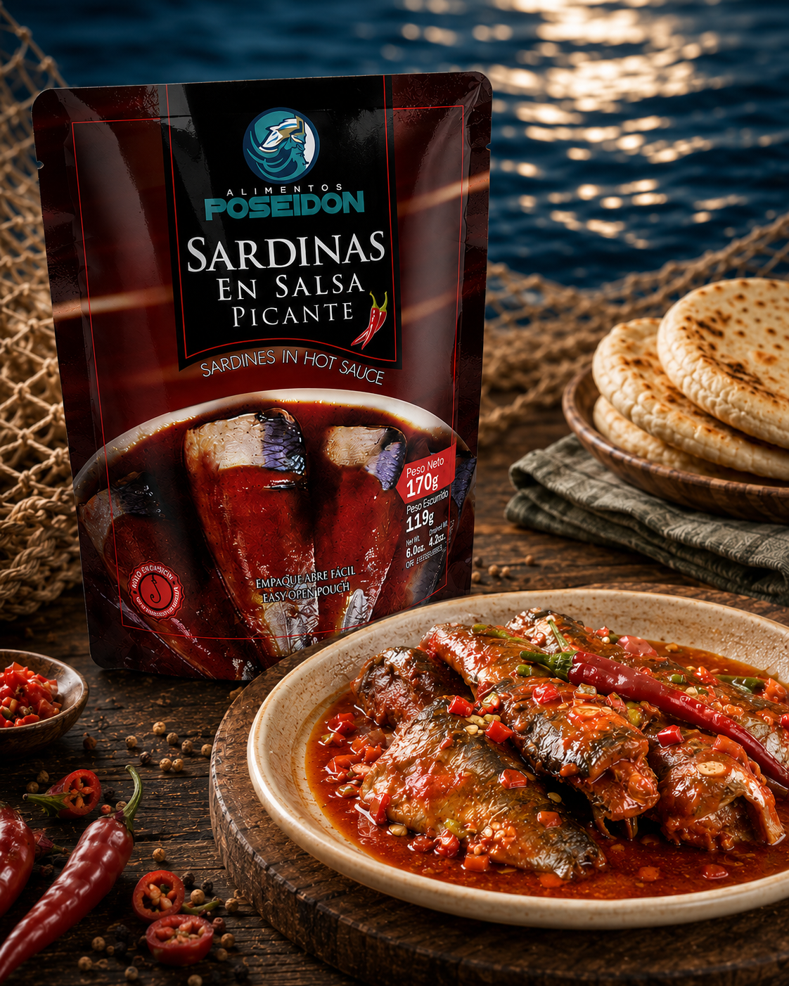 Sardinas en salsa picante Alimentos Poseidón