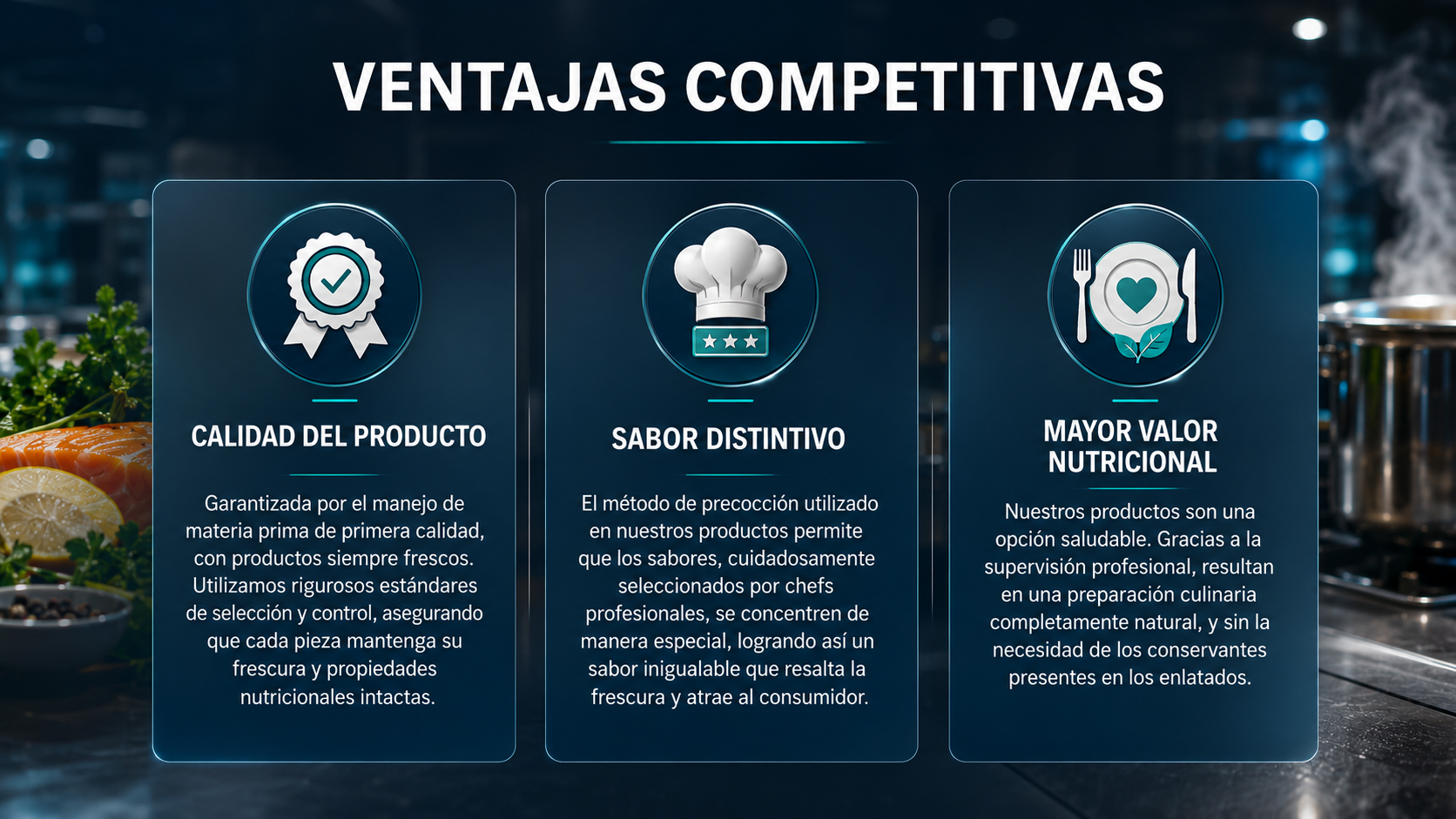Ventajas competitivas: calidad del producto, sabor distintivo y mayor valor nutricional